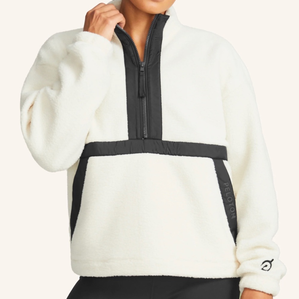 Peloton Sherpa 1/2 Zip Pullover (Off-white colour)